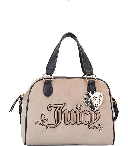 Amazon.com: Juicy Couture Quilted Logo Print Satchel Handbag with